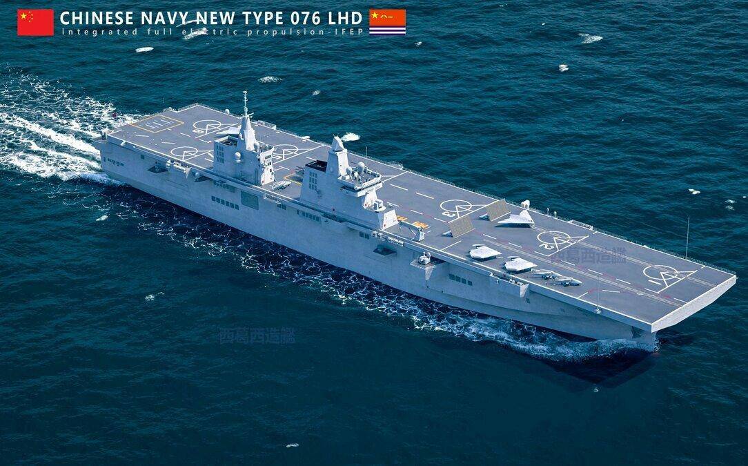 下水9个月就海试！076拆掉工棚，美国最不想看到的一幕：歼35从076上弹射起飞